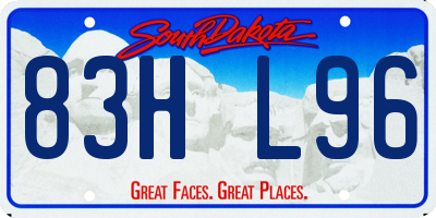 SD license plate 83HL96