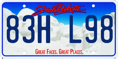 SD license plate 83HL98
