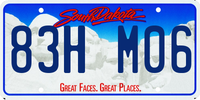 SD license plate 83HM06