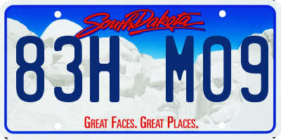 SD license plate 83HM09
