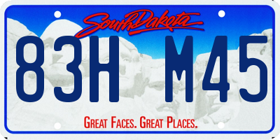 SD license plate 83HM45