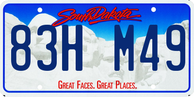 SD license plate 83HM49