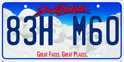 SD license plate 83HM60