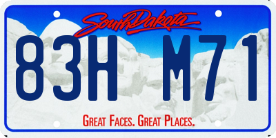 SD license plate 83HM71