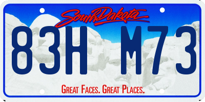 SD license plate 83HM73
