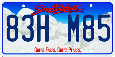 SD license plate 83HM85