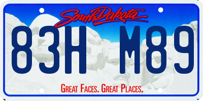 SD license plate 83HM89