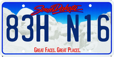 SD license plate 83HN16