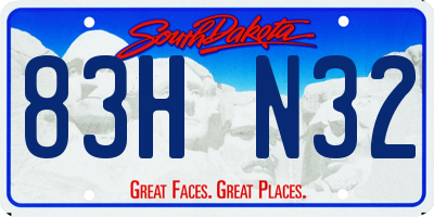 SD license plate 83HN32