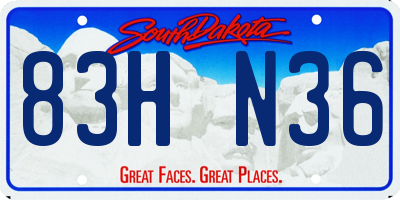 SD license plate 83HN36