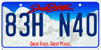 SD license plate 83HN40