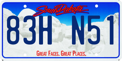 SD license plate 83HN51