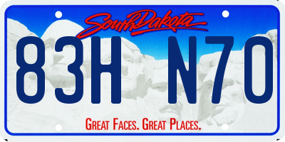 SD license plate 83HN70