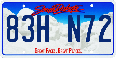 SD license plate 83HN72