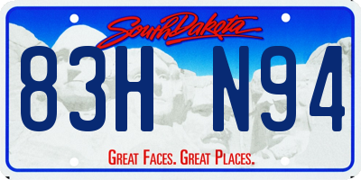 SD license plate 83HN94