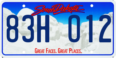 SD license plate 83HO12