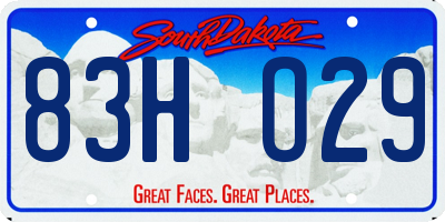 SD license plate 83HO29