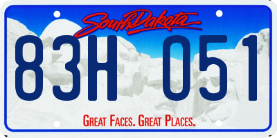 SD license plate 83HO51