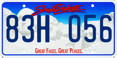 SD license plate 83HO56