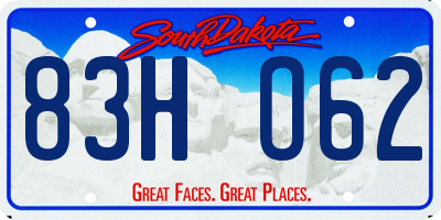 SD license plate 83HO62