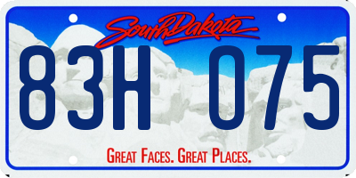 SD license plate 83HO75