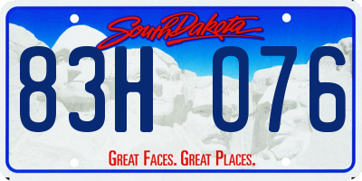 SD license plate 83HO76