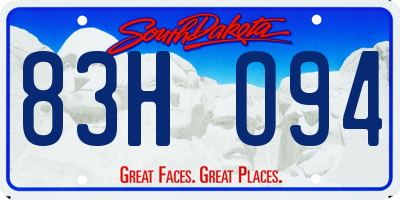 SD license plate 83HO94