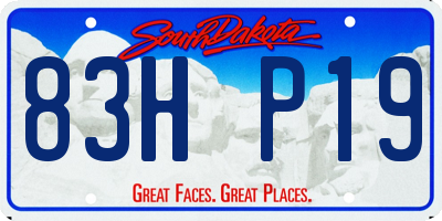 SD license plate 83HP19