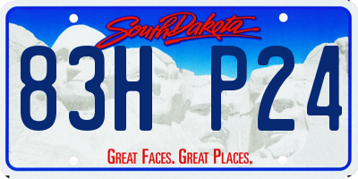 SD license plate 83HP24