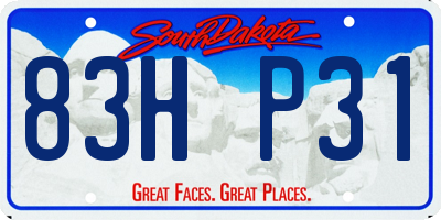 SD license plate 83HP31