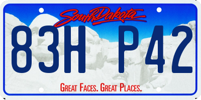 SD license plate 83HP42