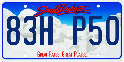 SD license plate 83HP50