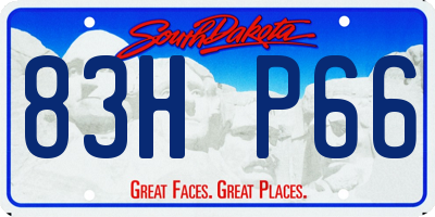 SD license plate 83HP66