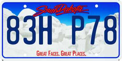 SD license plate 83HP78