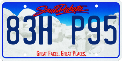 SD license plate 83HP95