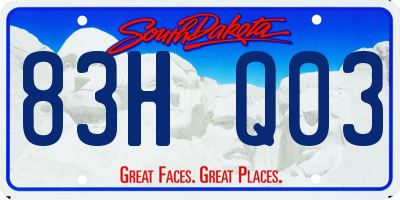 SD license plate 83HQ03