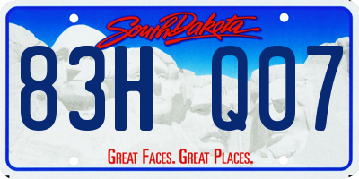 SD license plate 83HQ07