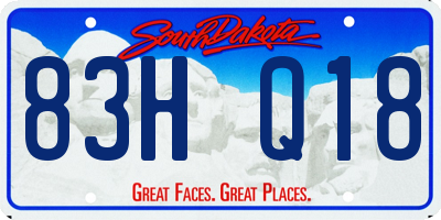 SD license plate 83HQ18