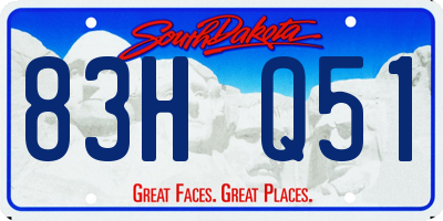 SD license plate 83HQ51