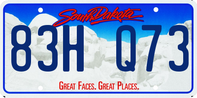 SD license plate 83HQ73