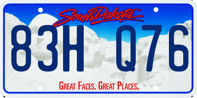 SD license plate 83HQ76