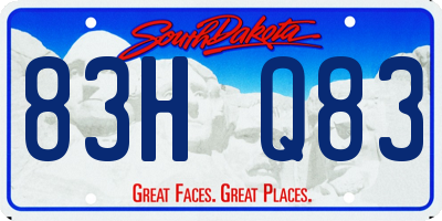 SD license plate 83HQ83
