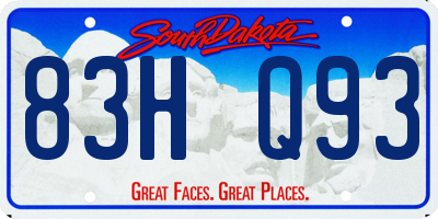 SD license plate 83HQ93