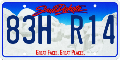 SD license plate 83HR14