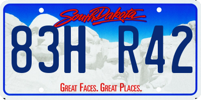 SD license plate 83HR42