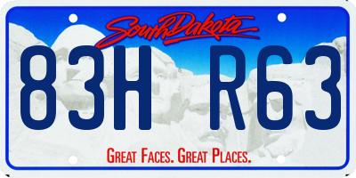 SD license plate 83HR63