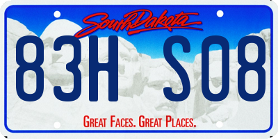SD license plate 83HS08