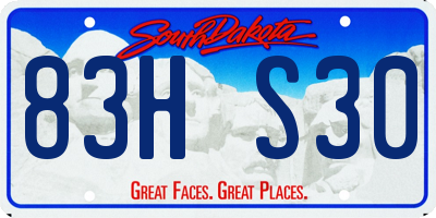 SD license plate 83HS30