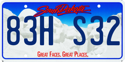 SD license plate 83HS32