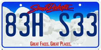 SD license plate 83HS33